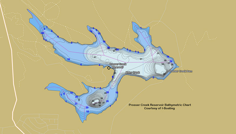 Prosser Creek Reservoir Bathymetric chart